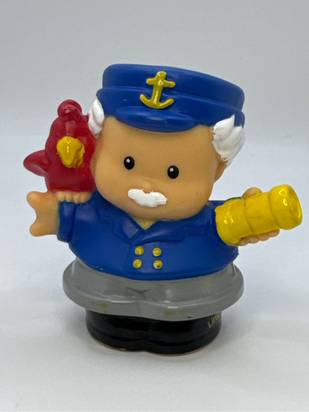 Vintage 2001 Fisher-Price Little People Sea Captain Sailor Figure with Bird